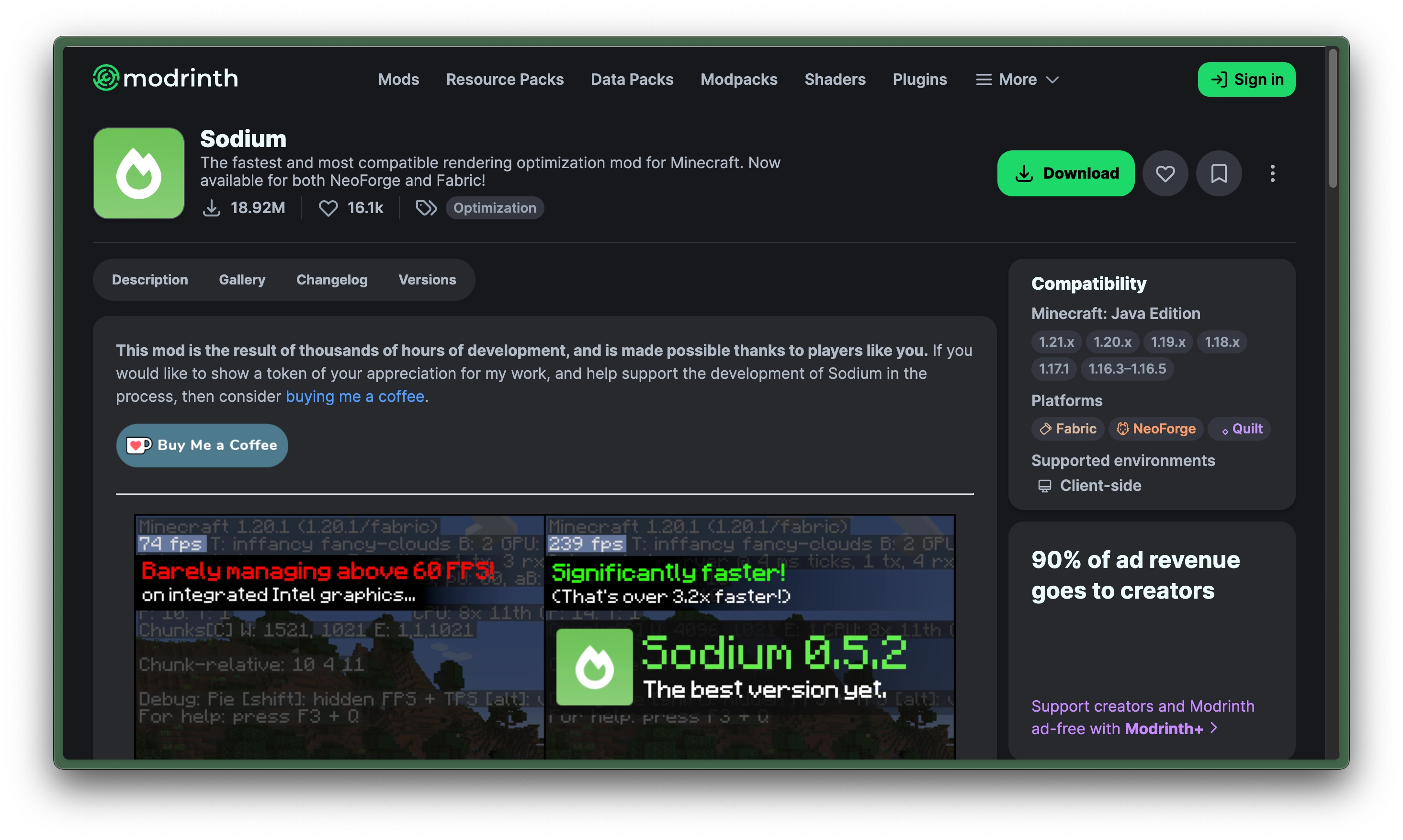 A screenshot of the new project page